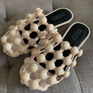 Alexander Wang -Amelia Grid Studded Caged Mules